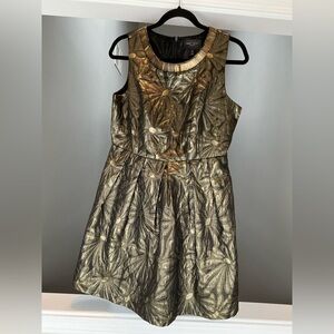 Romeo and Juliet couture Embellished collar, gold floral dress